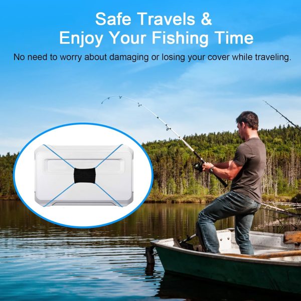 4 PCS Thickened Fishing Finder Cover Straps, Adjustable Fish Finder Bungee for Securing Graph Cover for Travel