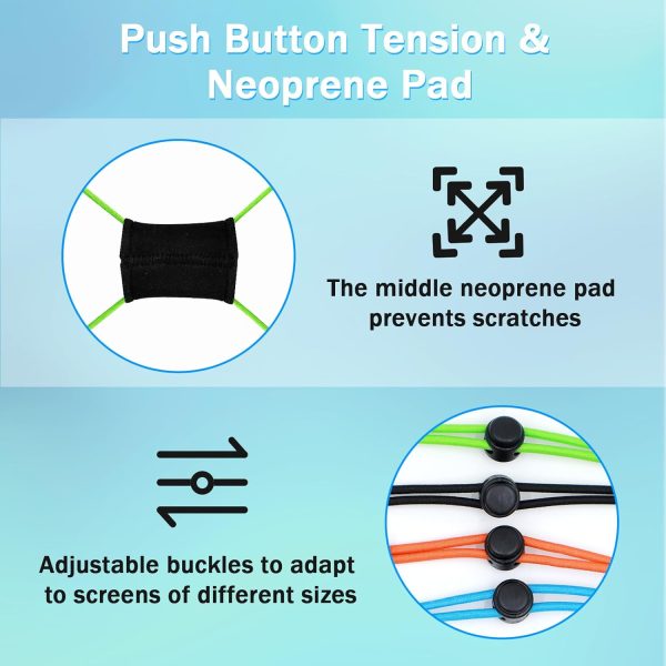4 PCS Thickened Fishing Finder Cover Straps, Adjustable Fish Finder Bungee for Securing Graph Cover for Travel