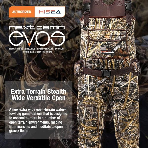 HISEA Hunting Waders, Chest Wader for Men with 600G Insulated Boots, 4.5mm Neoprene Waterproof Bootfoot Fishing Waders