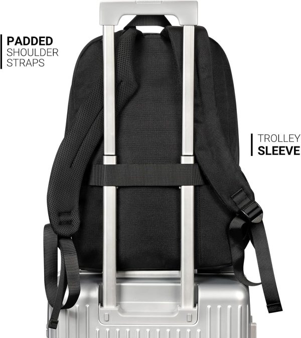 ZORFIN 26L Black Backpack for School, College, and Travel: Water Resistant Bookbag with 8 Compartments