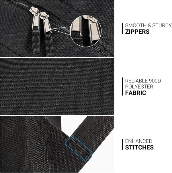 ZORFIN 26L Black Backpack for School, College, and Travel: Water Resistant Bookbag with 8 Compartments